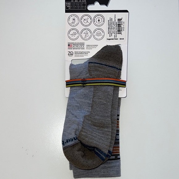 Smartwool Men's Hike Socks - Gray, Brown, and Black - Picture 5 of 8
